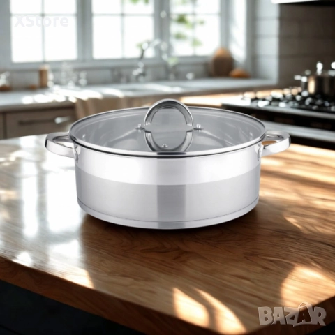 Тенджери Bohmann, Неръждаема стомана, Индукция, Закалено стъкло, снимка 5 - Съдове за готвене - 52507415