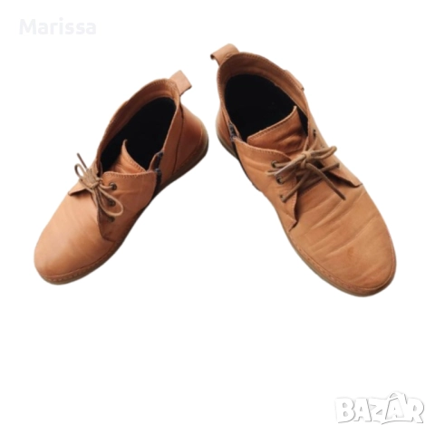  Кафяви дамски боти от естествена кожа, снимка 3 - Дамски боти - 52290961