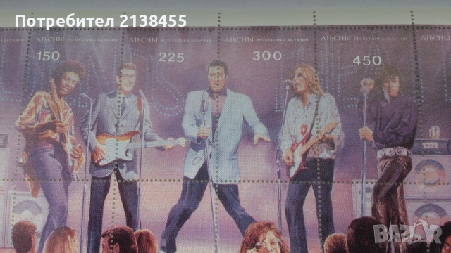 Голяма чиста блок марка с легендарни музиканти, снимка 4 - Филателия - 53222320