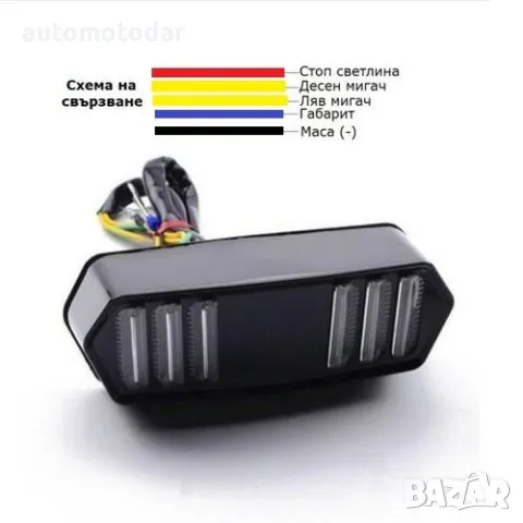 Стоп за мотор с вградени мигачи универсален, снимка 2 - Аксесоари и консумативи - 48844831