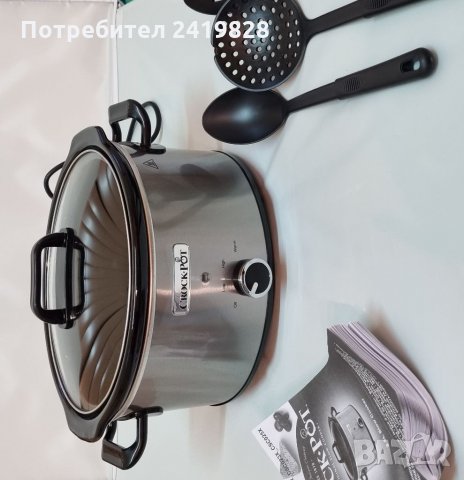 Crock-Pot Бавна готварска тенджера хром 3,5л неръждаема стомана 2-3 човека 210 W., снимка 2 - Мултикукъри - 35201801