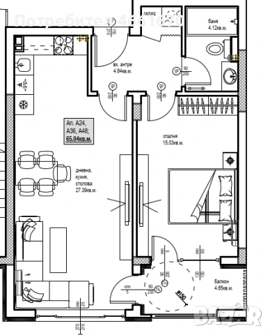 Двустаен апартамент в Христо Смирненски! 