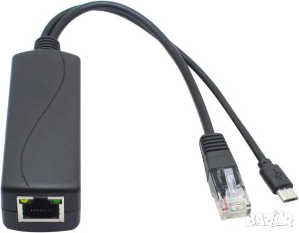 Сплитер PoE 48V към 5V 2,4A Micro USB + Data. За IP камери и др, снимка 4 - Други - 50316897