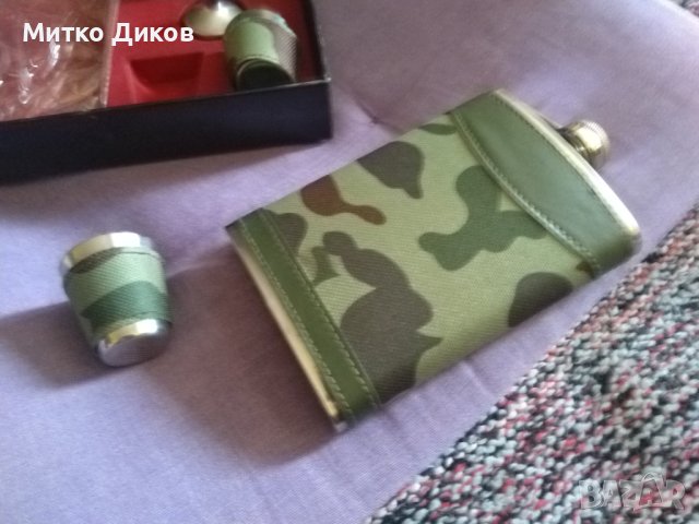 Подаръчен комплект нов павур 9 юза с кожена обвивка-4чашки метални 50млл и фуния, снимка 4 - Екипировка - 43506929