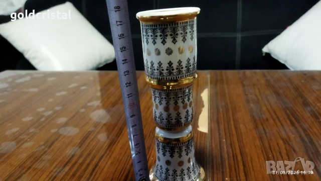 Стар български порцелан ваза, снимка 3 - Антикварни и старинни предмети - 50180207