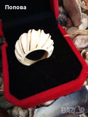 Антикварен  пръстен от злато и слонова кост, снимка 5 - Пръстени - 37934489