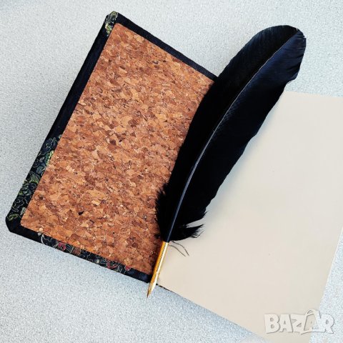 Ръчно подвързан бележник във винтидж стил с твърди корици и цветен печат, снимка 7 - Други - 43251026