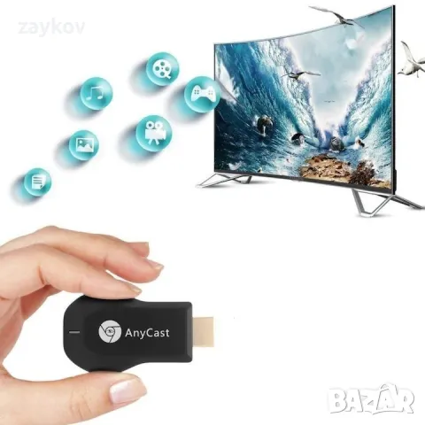 WiFi TV stick Anycast HD за безжично свързване на телефон, таблет с телевизор, снимка 4 - Друга електроника - 48999879