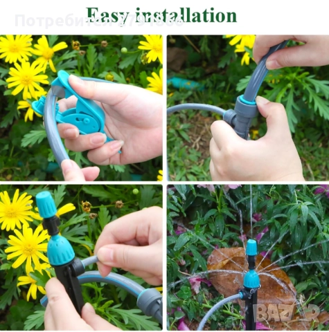 Нов комплект за капково с двупортов таймер 2025 г. с три независими програми с 3 вида капкови дюзи, снимка 3 - Напояване - 52259102