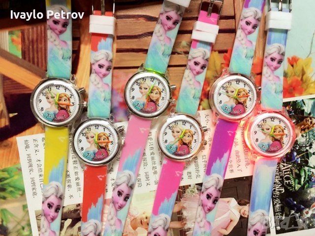 Елза Ана Frozen Замръзналото кралство Светещ детски ръчен часовник, снимка 5 - Детски - 38084409