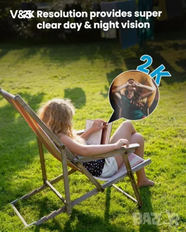 Външна камера ieGeek ZS-GQ2, WiFi, 3MP, бяла,2 бр комплект, снимка 6 - Камери - 48906225