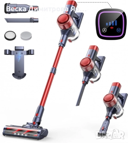1 бр. Безжична прахосмукачка Cordless Vacum Cleaner Buture VC50 Red