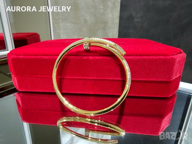 CARTIER Nail Juste un Clou Gold Large Paved Diamonds Гривна Пирон, снимка 5 - Гривни - 52843799