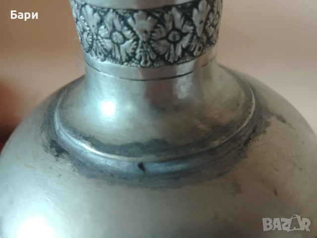 Стара сребърна красива основа за наргиле,ваза,шише..., снимка 4 - Колекции - 51600802