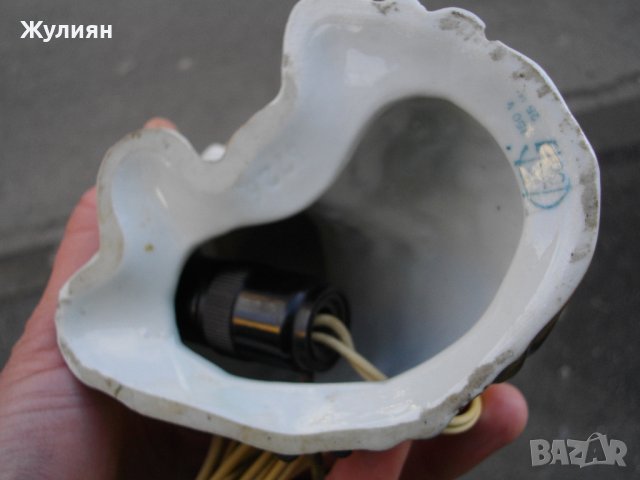 СТАРА ПОРЦЕЛАНОВА НОЩНА ЛАМПА КУЧЕ, снимка 10 - Антикварни и старинни предмети - 44111313