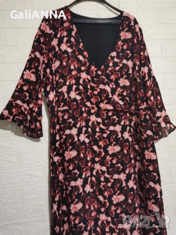 ДЪЛГА РОКЛЯ В КРАСИВИ ЦВЕТОВЕ 3XL, снимка 3 - Рокли - 51317879