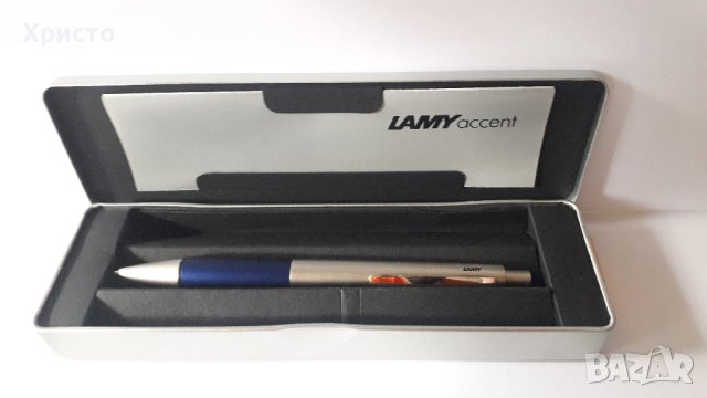 химикалка Лами Lamy Accent с покритие паладий, син алуминиев грип, уникат, снимка 2 - Ученически пособия, канцеларски материали - 42982747