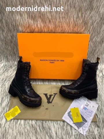 Дамски боти с ток Louis Vuitton код 85, снимка 1 - Дамски боти - 27072685