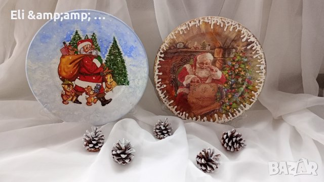 Коледни сувенирни порцеланови чинии , снимка 2 - Декорация за дома - 43252538