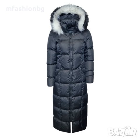 Супер дълго дамско яке 120см, City Angels Jeans, двуцветен пух, снимка 6 - Якета - 44138518