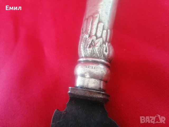 Антикварен сребърен нож , снимка 4 - Колекции - 36659290