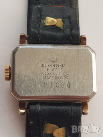 Дамски позлатен механичен часовник GLASHÜTTE DDR GUB, снимка 6 - Дамски - 33525843