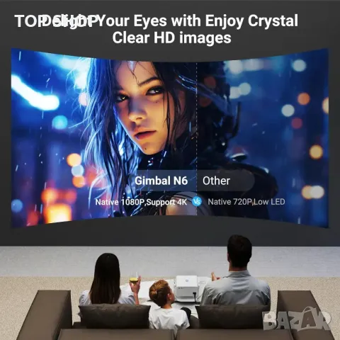 Xgody 4К интелигентен проектор, Регулируеми нива на яркост, Netflix, снимка 2 - Плейъри, домашно кино, прожектори - 49418052