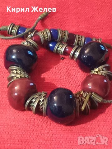 СТАРИННО КОЛИЕ БРОНЗ и МУРАНО ВЕНЕЦИАНСКО СТЪКЛО УНИКАЛНА РЪЧНА ИЗРАБОТКА 4001