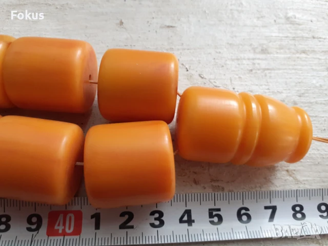 Огромна броеница от каталин 33 зърна + поп жълта с дамари, снимка 7 - Антикварни и старинни предмети - 51205384