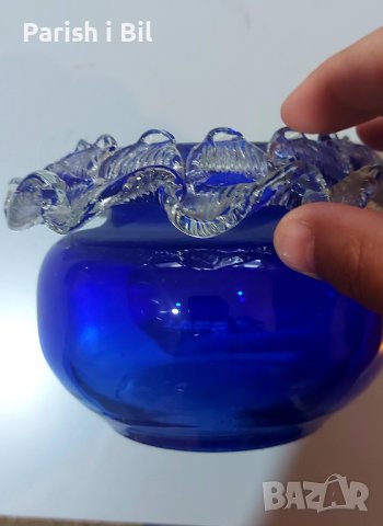 Ваза синя,малка, снимка 6 - Вази - 38875215