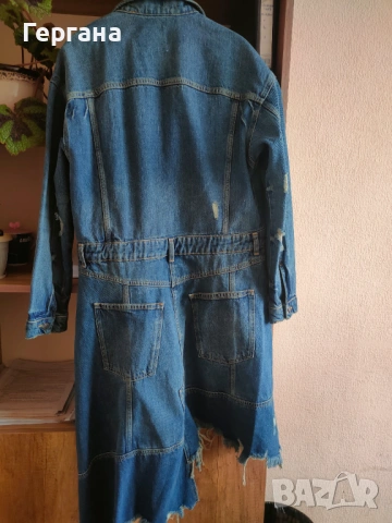 Дънкено манто на ZARA ново, снимка 2 - Палта, манта - 53481675