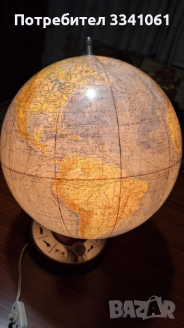 Стар светещ глобус , снимка 4 - Антикварни и старинни предмети - 52881396