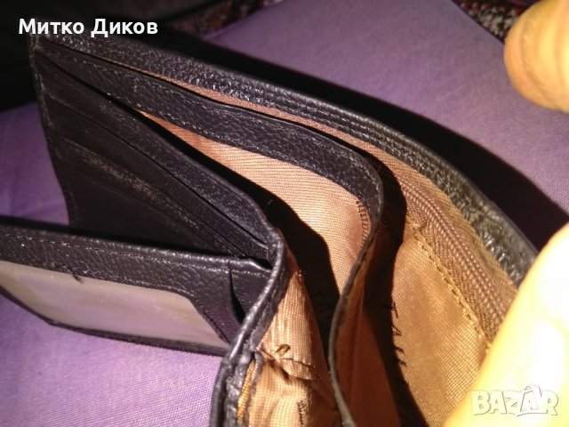 Талиан марков портфейл естествена кожа вътрешен цип 110х92мм, снимка 8 - Портфейли, портмонета - 43662501