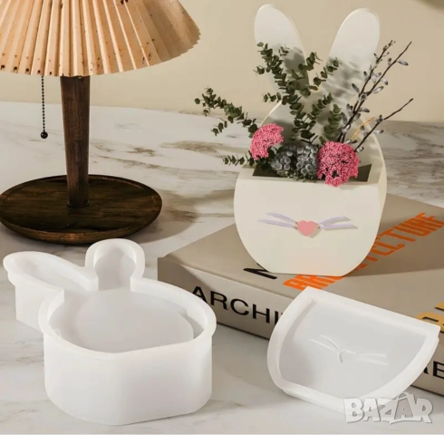 Молд кашпа зайче 2 части, снимка 4 - Форми - 51742232