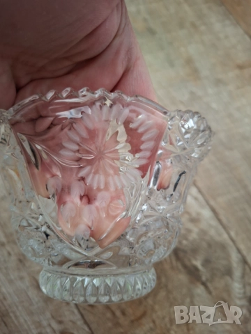 Винтидж немска бонбониера/купа от оловен кристал Anna Hutte Bleikristall 24% - , снимка 6 - Антикварни и старинни предмети - 52902649