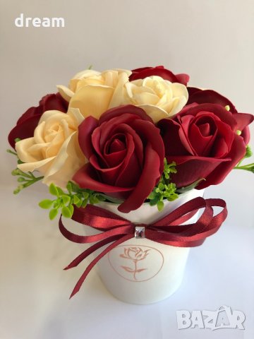Букет с ароматни сапунени рози, снимка 7 - Декорация за дома - 32962692