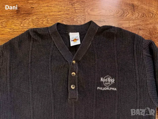Vintage Hard Rock Cafe Philadelphia плетена блуза, снимка 2 - Блузи - 48489744