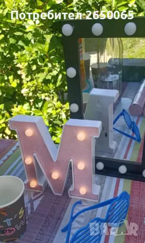 Розова лампа буква М , снимка 4 - Други - 48760510