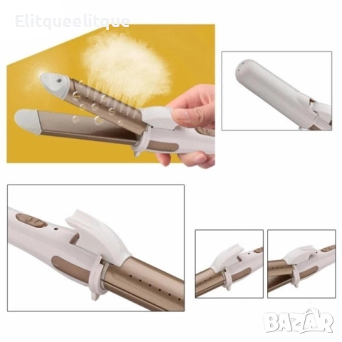 Керамична преса и маша за коса N o v a, модел NHC-809CRM TV697, снимка 2 - Преси за коса - 52167179