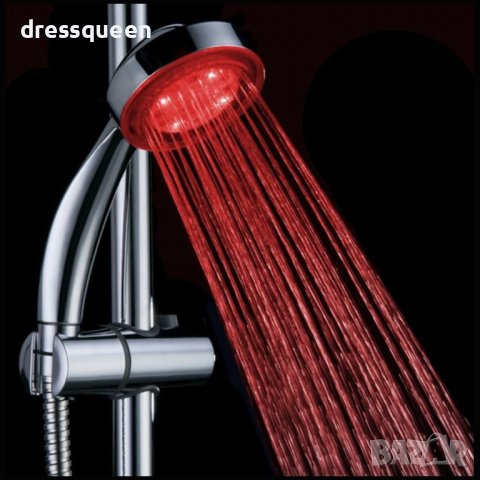 0075 Универсална LED душ-слушалка с температурен сензор, светеща в три цвята, снимка 4 - Други стоки за дома - 43941927