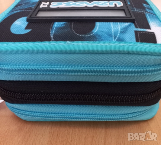 Уникален ученически несесер Seven с три отделения, пълен, НОВ, снимка 3 - Ученически пособия, канцеларски материали - 51615554