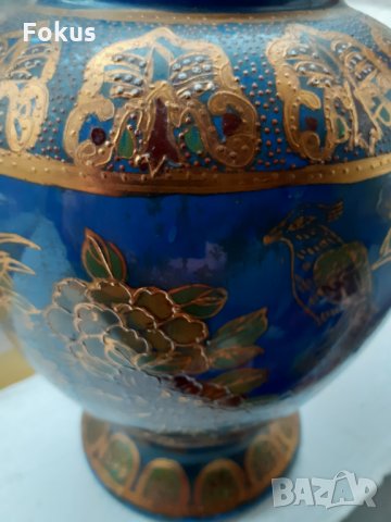 Голяма стара антикварна ваза Сатцума Satsuma ръчно рисувана, снимка 3 - Антикварни и старинни предмети - 35141782