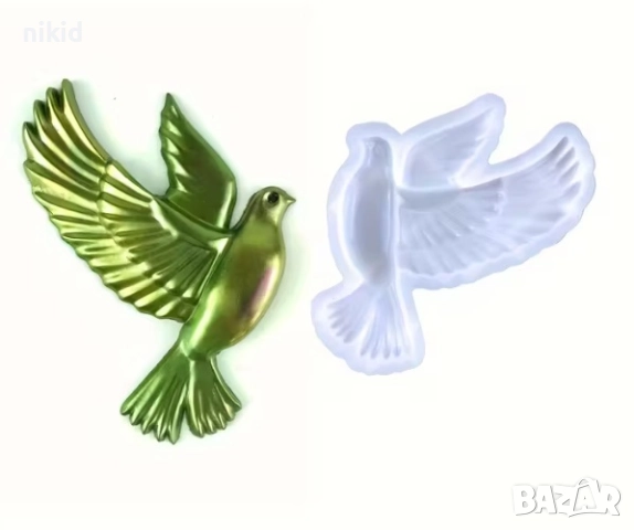 Голям Гълъб Птица силиконов молд форма фондан гипс шоколад смола, снимка 3 - Форми - 52437017