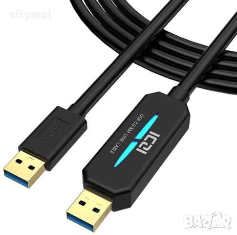 ICZI кабел за прехвърляне на данни между 2 PC, USB 3.0, Smart KM, Windows , Mac OS 