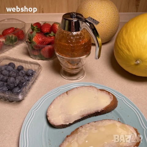 Акрилен диспенсър за мед, 200мл, прозрачен, 8.3x10x15cm, снимка 2 - Други стоки за дома - 50491701