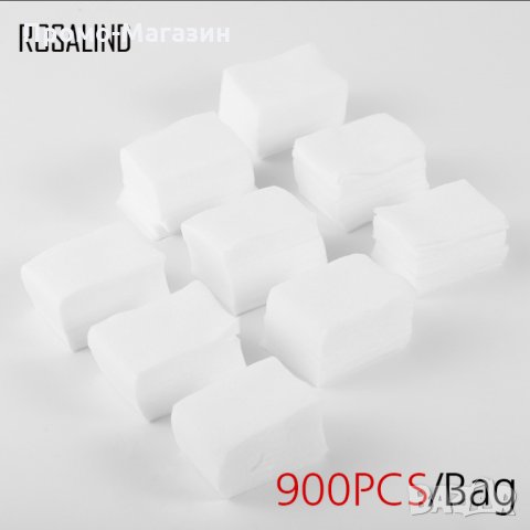 Памучни тампони без власинки Rosalind 900 броя / сваляне на лепкав слой, снимка 3 - Продукти за маникюр - 34713468