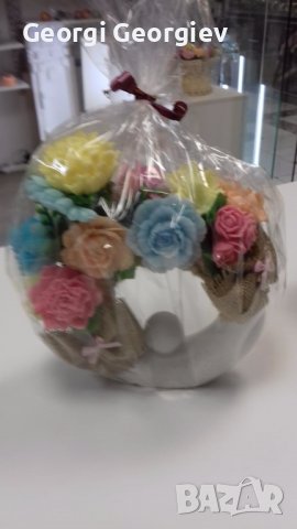 Цветя от глиц.сапун, снимка 6 - Изкуствени цветя - 37172106