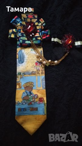 Уникална вратовръзка,брошка, снимка 4 - Колиета, медальони, синджири - 26979698