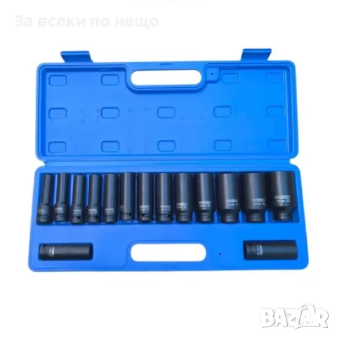 Комплект ударни вложки 1/2″ удължени 12-стенни (10 – 32 мм) 15 части HAWEK