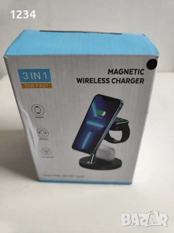 3в1 бесжично зарядно, снимка 2 - Безжични зарядни - 53526612